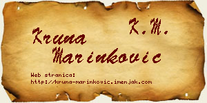 Kruna Marinković vizit kartica